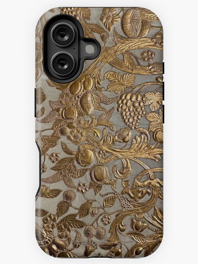 Thumbnail 1 of 4, iPhone Case, Gibson House Museum Japanese "Leather" Wallpaper (View 2) designed and sold by TheGibsonHouse.