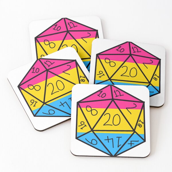 Item preview, Pansexual Pride D20 designed and sold by Katy Briant.
