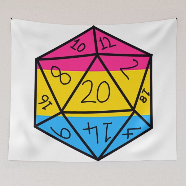 Item preview, Pansexual Pride D20 designed and sold by Katy Briant.