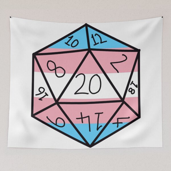 Item preview, Transgender Pride D20 designed and sold by Katy Briant.