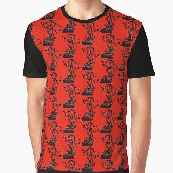 Stretching Model Collage Fashion Pose Graphic T-Shirt