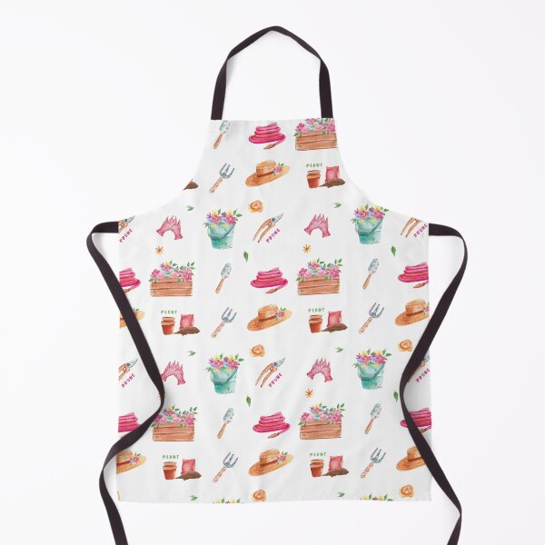 Item preview, watercolor flowers and gardening tools pattern designed and sold by raghda-s-m.