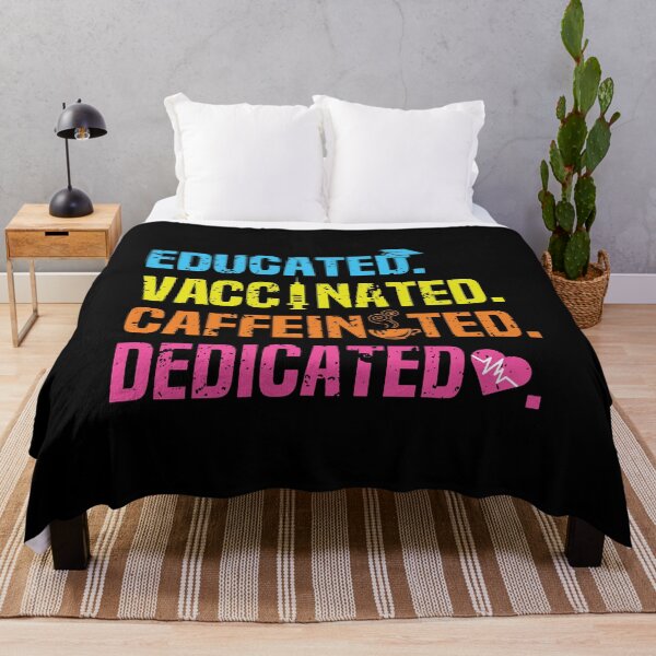 Item preview, Educated Vaccinated Caffeinated Dedicated Funny Nurse Gift For Nursing Lover Vintage Disttressed designed and sold by clothesy7.