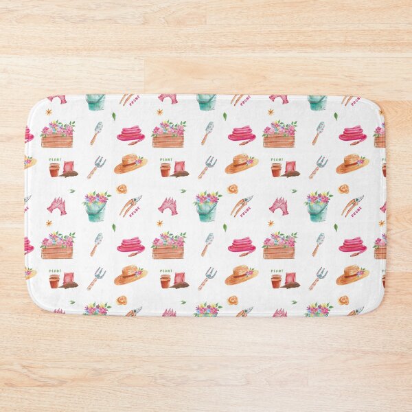 Item preview, watercolor flowers and gardening tools pattern designed and sold by raghda-s-m.