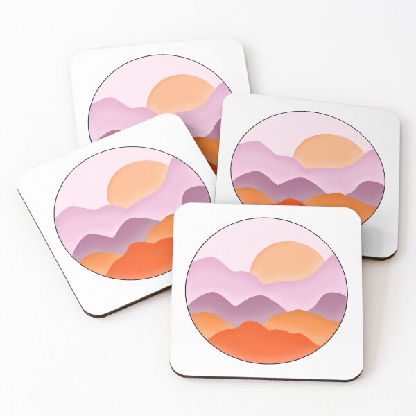 Item preview, Pink + orange mountains designed and sold by Mia-Grace Johnson.