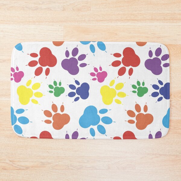 Item preview, Multi-colored paws. Bright print. Animal paw prints symbols. Different colors on a white background. designed and sold by Canatic.