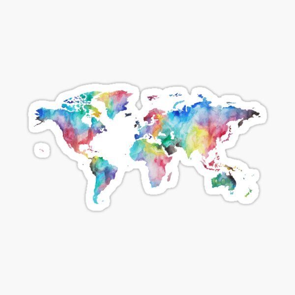Watercolor Map Sticker