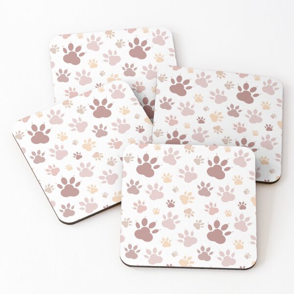 Item preview, Lovely paws. Delicate print. Animal paw prints symbols. Nude, pink and beige on a white background. designed and sold by Canatic.