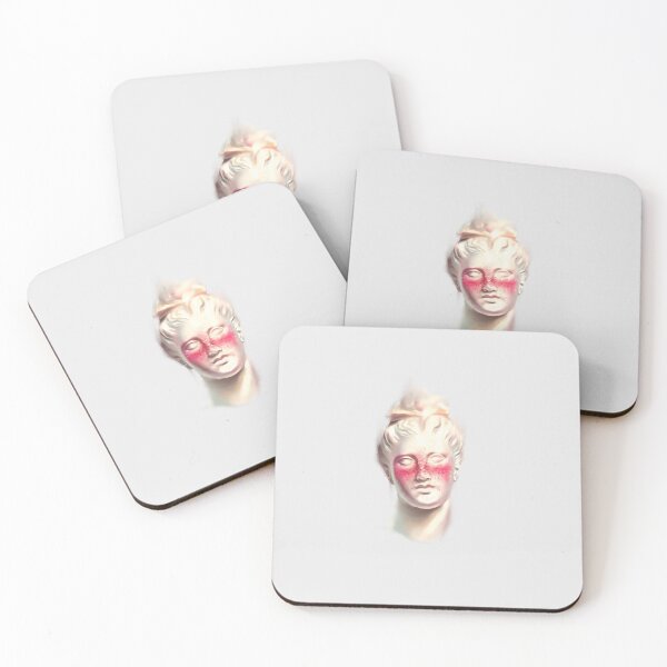Item preview, Plaster head of Venus with pink blush and freckles on a gray background. designed and sold by MOSSSART.