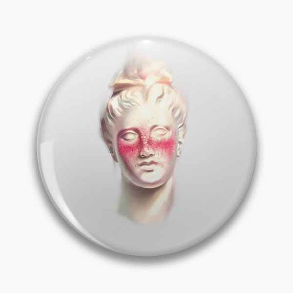 Item preview,  Plaster head of Venus with pink blush and freckles on a gray background. designed and sold by MOSSSART.