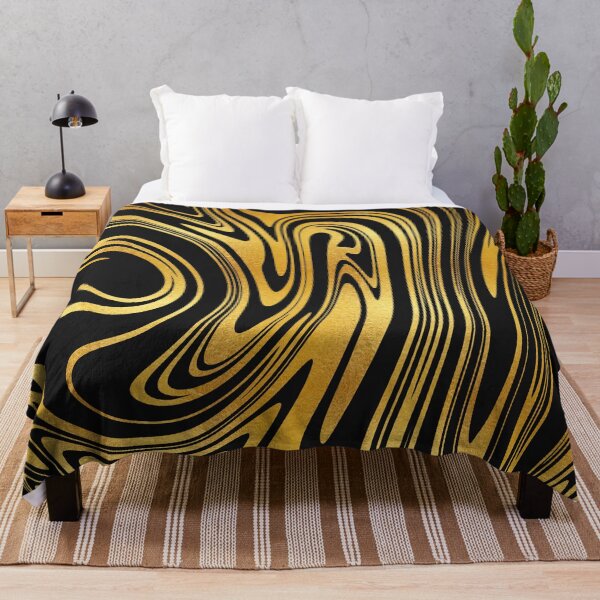 Item preview, Black and Gold Abstract Swirly Pattern designed and sold by WOW TeesAndThings.