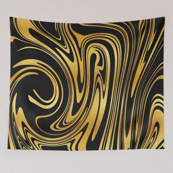 Item preview, Black and Gold Abstract Swirly Pattern designed and sold by WOW TeesAndThings.