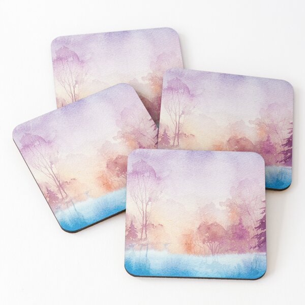 Item preview, Winter Frozen Lake Watercolour designed and sold by VibrantGifts.