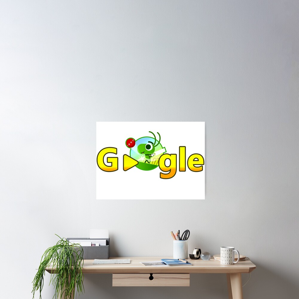 popular google doodle cricket game funny cool Photographic Print for Sale  by UNICORN86