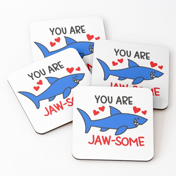 Item preview, You Are Jaw-some Funny Cute Shark Valentines Day Pun Gifts designed and sold by MiscelChr.