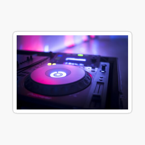 House dance music dj deejay turntable mixing desk nightclub party Ibiza Sticker