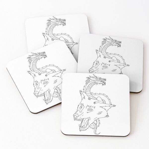 Item preview, Wolf and dragon designed and sold by anovecentob.