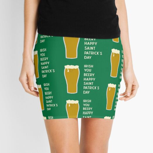 Irish You Beery Happy Saint Patrick's Day Mini Skirt