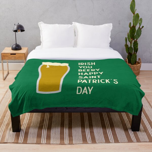 Irish You Beery Happy Saint Patrick's Day Throw Blanket