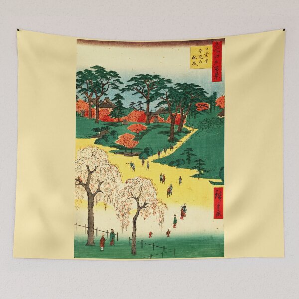 Item preview, "Higurashi no sato jiin no rinsen" by Ando Hiroshige designed and sold by Ukiyo-e World.