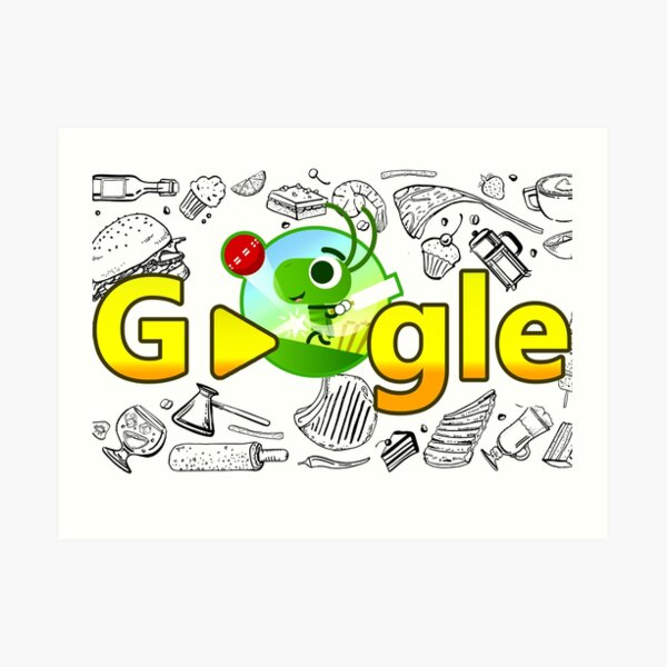 popular google doodle cricket game funny cool Photographic Print for Sale  by UNICORN86