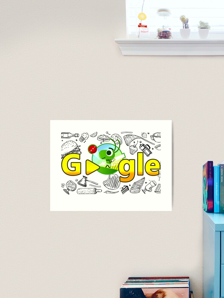popular google doodle cricket game funny cool Photographic Print for Sale  by UNICORN86