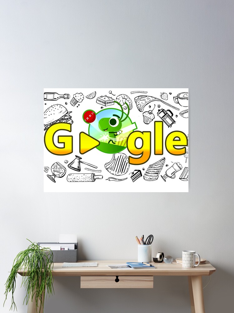 popular google doodle cricket gamed funny cool 2 Poster for Sale by  UNICORN86