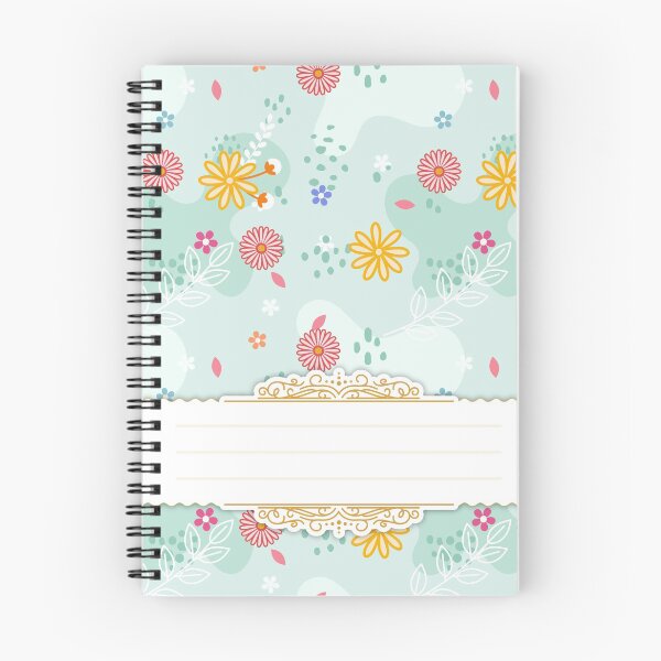 Item preview, Colorful Flat Spring Pattern Spiral Book with Name Slip (Hearts Pattern Valentine Day Pattern Spiral Notebook with Name Slip) designed and sold by Mushrankhan.