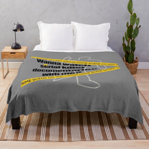 Item preview, Wanna watch serial killer documentaries with me?Crime scene tape, body outline designed and sold by qlobba.
