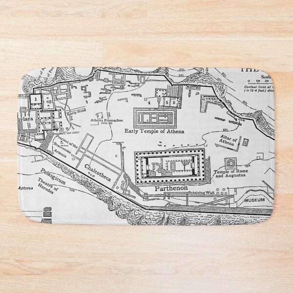 Item preview, Map of ancient Acropolis of Athens designed and sold by ClassicalGreece.