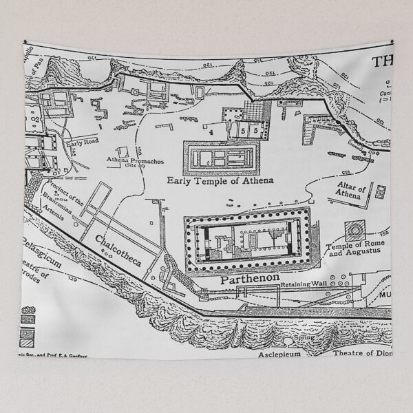 Item preview, Map of ancient Acropolis of Athens designed and sold by ClassicalGreece.