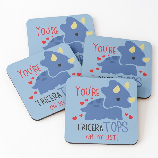 Item preview, You're TriceraTOPS on My List! Funny Cute Dinosaur Valentines Day Pun Gifts designed and sold by MiscelChr.