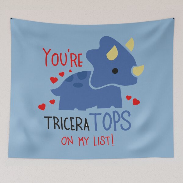 Item preview, You're TriceraTOPS on My List! Funny Cute Dinosaur Valentines Day Pun Gifts designed and sold by MiscelChr.