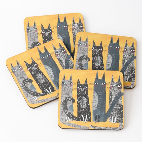 Item preview, CATS ON YELLOW 2 designed and sold by Terry Runyan Creative.