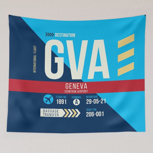 Item preview, Geneva (GVA) Airport Code Baggage Tag designed and sold by SLAG-Creative.