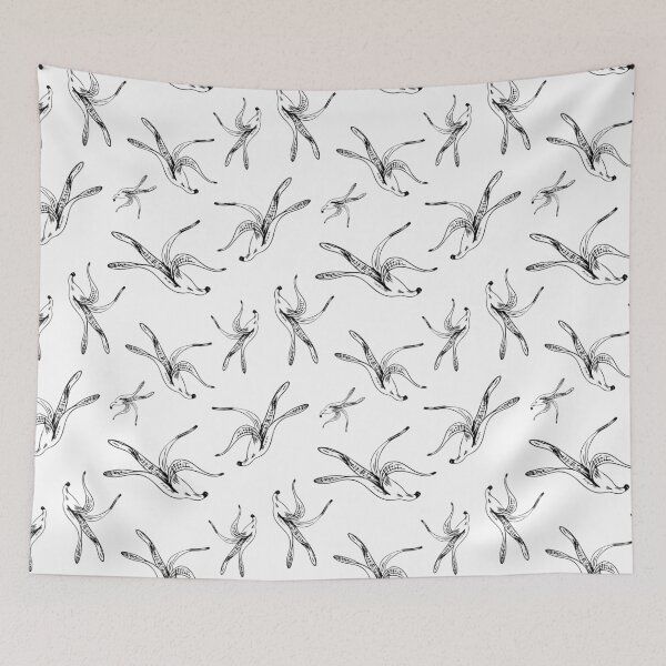 Item preview, Banana skins. Hand-drawn sketches. Black and white pattern designed and sold by Canatic.