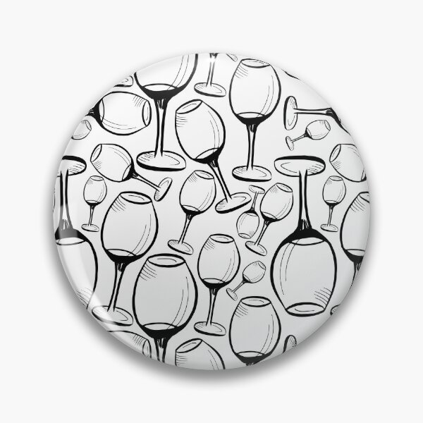 Item preview, Wine glasses. Hand-drawn sketches. Black and white pattern designed and sold by Canatic.