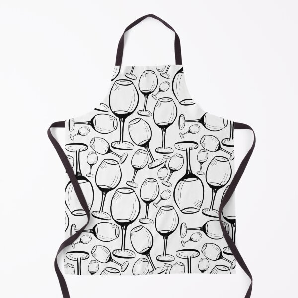 Item preview, Wine glasses. Hand-drawn sketches. Black and white pattern designed and sold by Canatic.