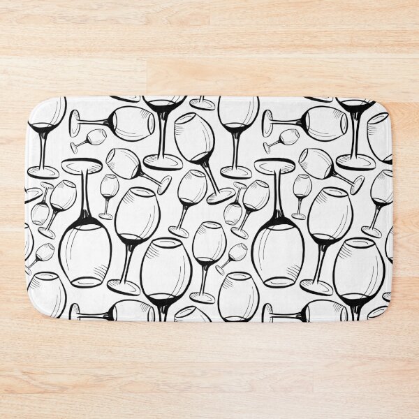 Item preview, Wine glasses. Hand-drawn sketches. Black and white pattern designed and sold by Canatic.