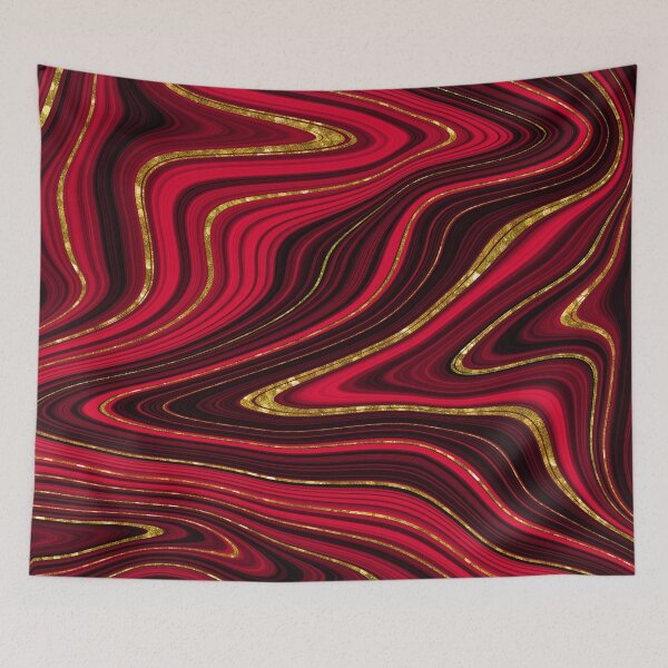 Item preview, Red and Gold Abstract Swirly Pattern designed and sold by WOW TeesAndThings.