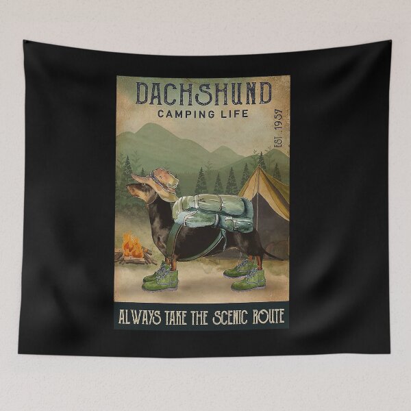 Item preview, Camping Life Scenic Route Dachshund designed and sold by mlnana.