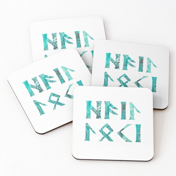 Item preview, Hail Loki In Futhark Runes Textured Turquoise designed and sold by Gralok.
