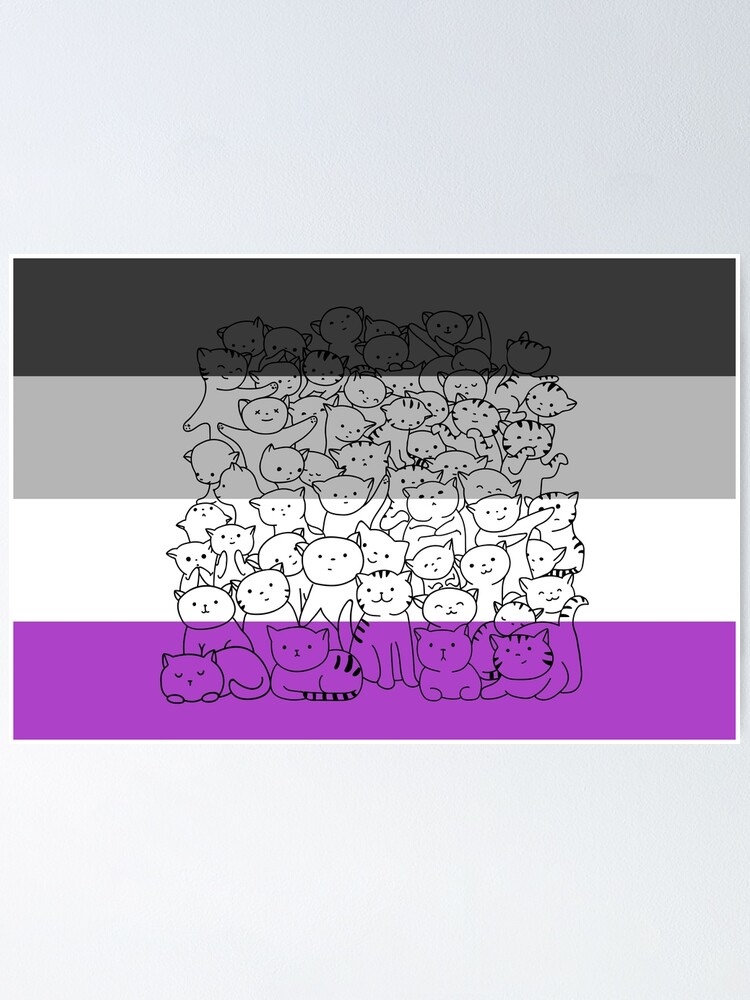 Asexual Ace Cat Pride Flag Poster By Micktilio Redbubble