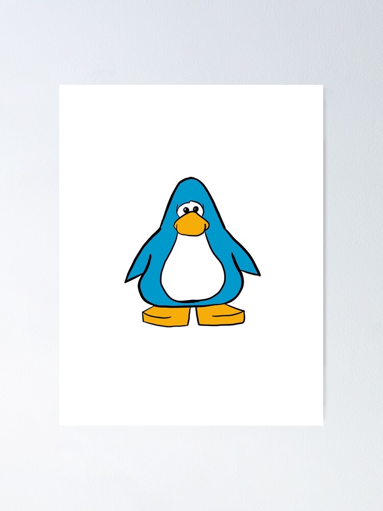 Póster «Personaje clásico de Blue Club Penguin» de CarolineMcCall |  Redbubble