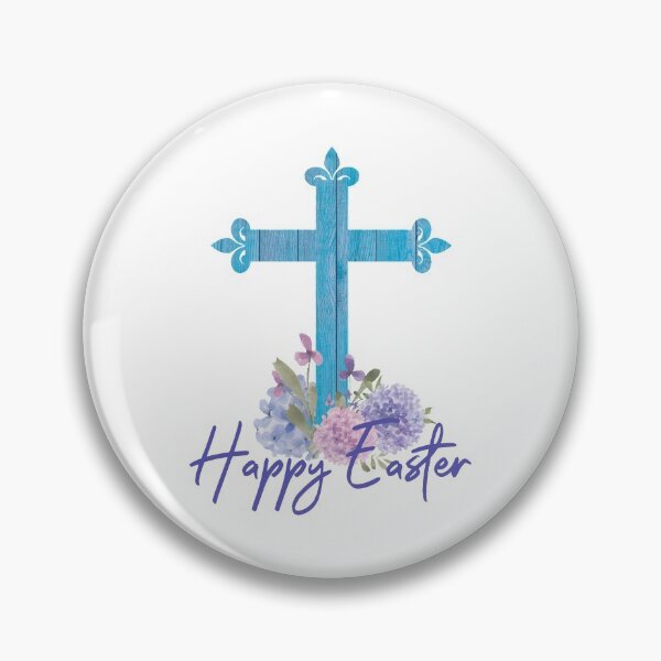 Item preview, Happy Easter Design with Hydrangea Flowers a Blue Wood Floral Cross and Faith designed and sold by Cute Designs Shop.