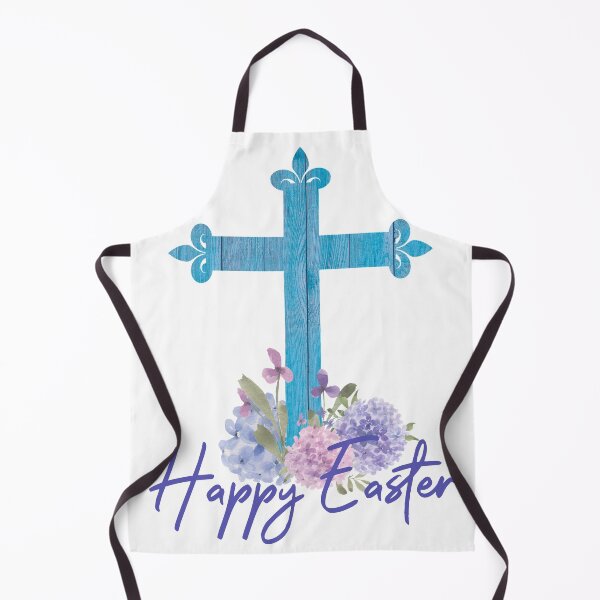 Item preview, Happy Easter Design with Hydrangea Flowers a Blue Wood Floral Cross and Faith designed and sold by Cute Designs Shop.