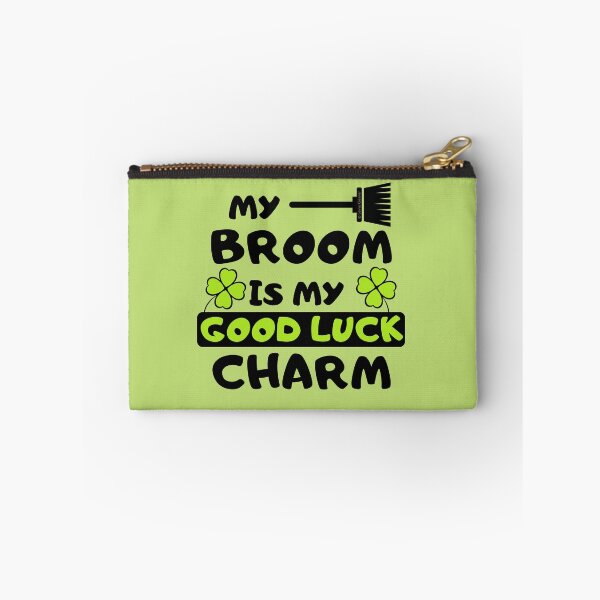 Item preview, My Broom Is My Good Luck Charm St. Patrick's Day Clover Leaf Houskeeping Humor designed and sold by SavvyCleaner.