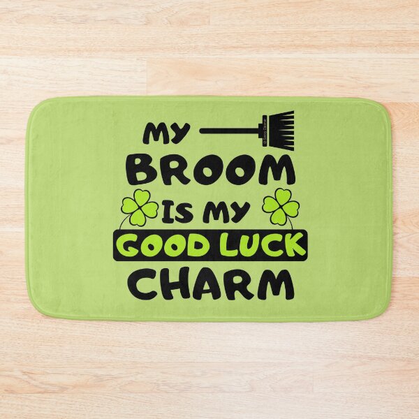 Item preview, My Broom Is My Good Luck Charm St. Patrick's Day Clover Leaf Houskeeping Humor designed and sold by SavvyCleaner.