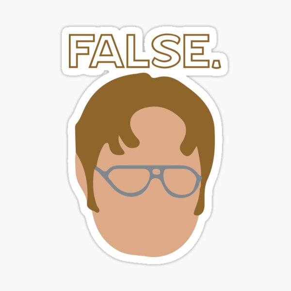 Artikel-Vorschau von Dwight Falscher Sticker, designt und verkauft von Lauren Smyjunas.
