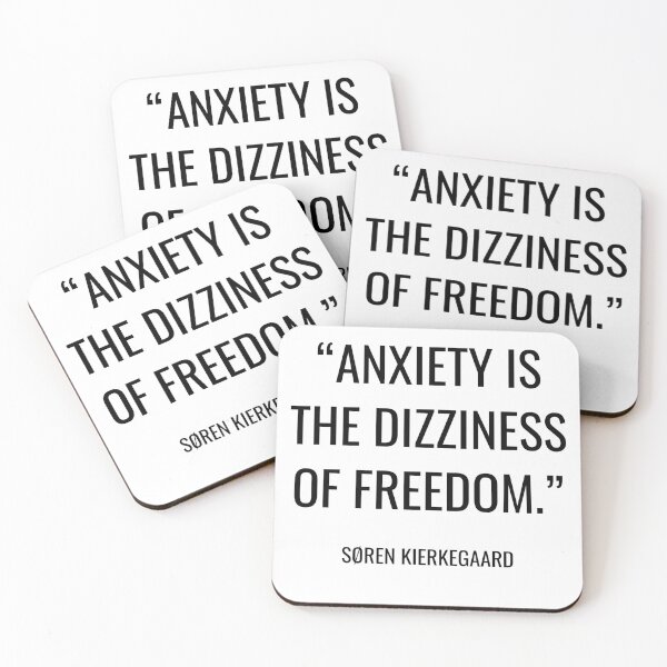 Item preview, Søren Kierkegaard - Anxiety is the dizziness of freedom. designed and sold by SocraticQuotes.